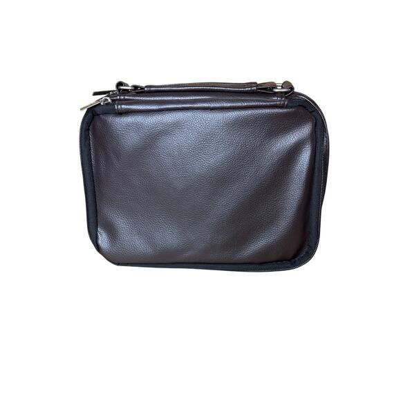 Christian Art Gifts Brown Faux Leather Bible Cover Case Double Zip 2006 Large - Picture 5 of 11